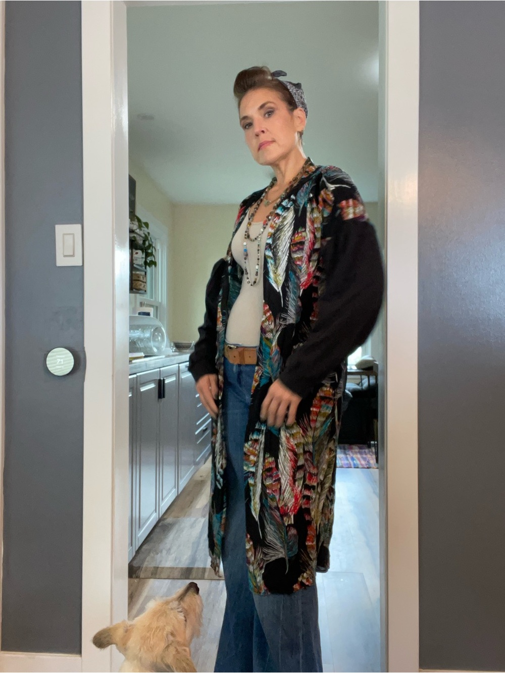 Umgee Duster w/ long sleeves for more transitional wear Sm Boho layerin
